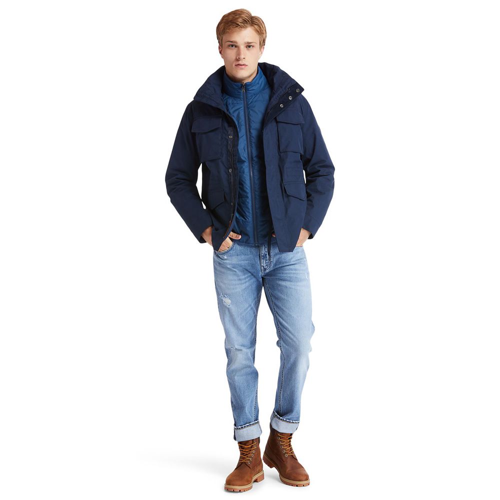 Chaquetas Timberland Hombre Snowdon Peak 3-In-1 M65 Waterproof Azul Marino - Chile FHV-280654